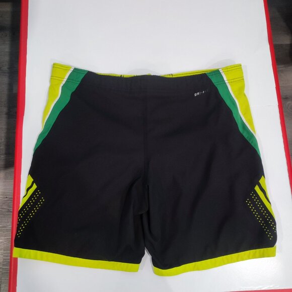 Nike dri-fit swim trunk black with green and yellow design men's size M - Picture 3 of 12